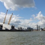 The O2 and Canary Wharf from the Thames